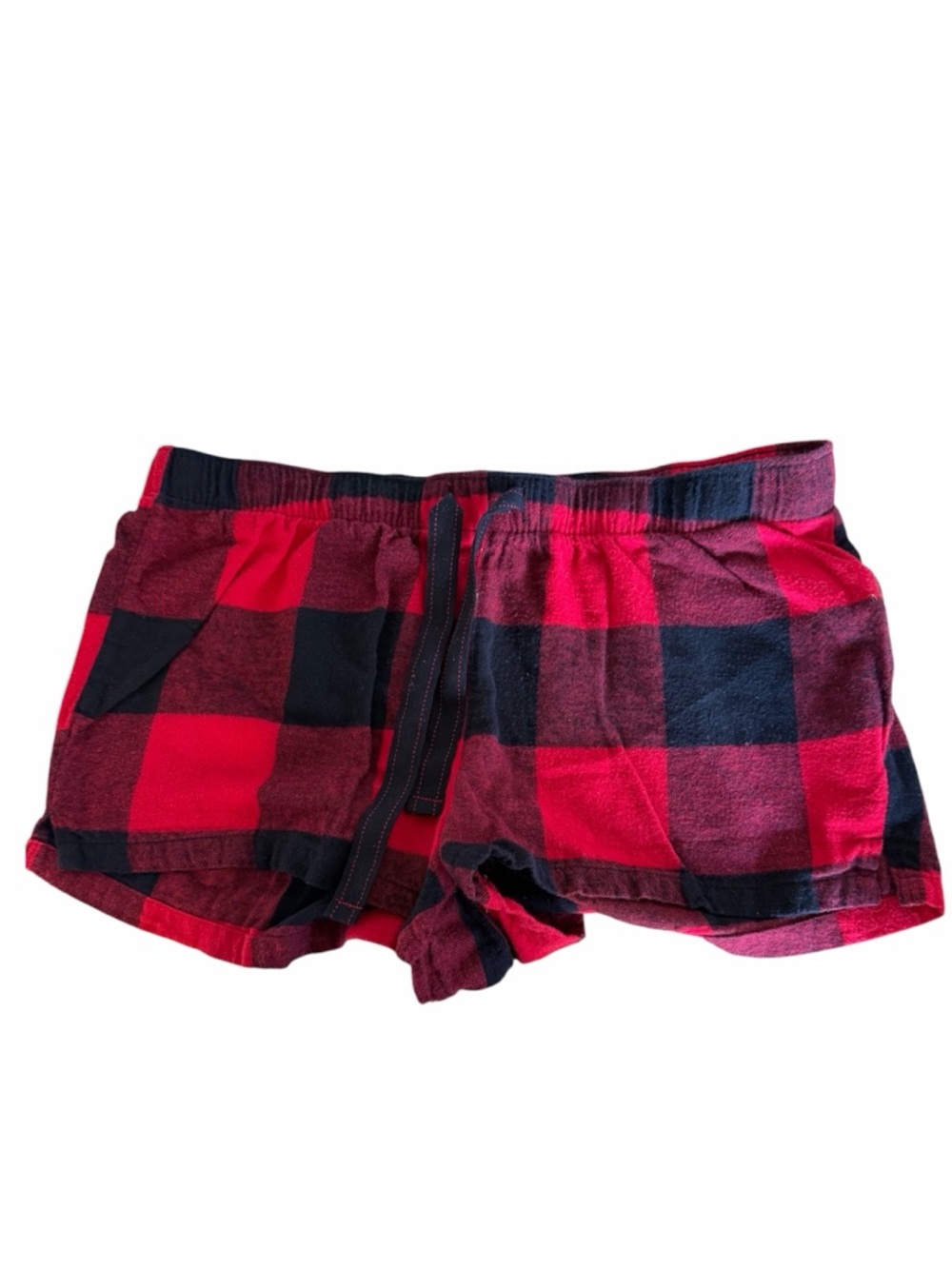 Old Navy Red and Black Plaid Women's Soft Shorts